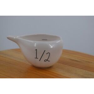 Rae Dunn Magenta 1/2 Half Cup Ceramic Measuring Cup Spout‎ White Black